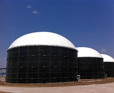 Suporte de biogás de membrana dupla